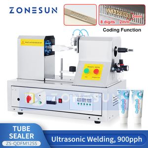 Zonesun Plastic tube scellant machine ultrasonic scelller Production Expiration Date Cosmetics Hand Cream Lotion ZS-QDFM125S