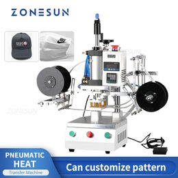 ZONESUN masque pneumatique Machine de transfert de chaleur Machine d'estampage à chaud gaufrage chaussettes semelles Logo personnalisé