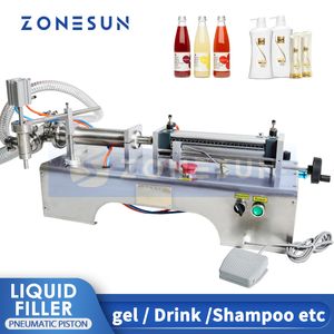 ZONESUN Pneumatique Piston Remplissage Liquide Shampooing Eau Vin Lait Jus Vinaigre Huile Détergent Savon Machine De Remplissage ZS-YT1