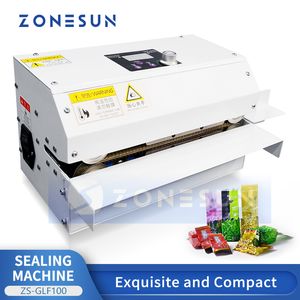 ZONESUN Portable bande continue scellant sac Machine de cachetage papier d'aluminium Film plastique PE enduit papier emballage alimentaire ZS-GLF100