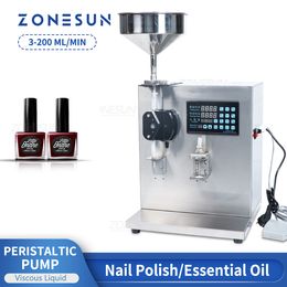 Zonesun semi-automatische viskeuze vloeistof vulmachine peristaltische pomp nagellak palmolie flesvulling pakkingssysteem