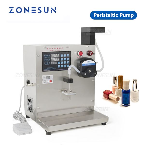 ZONESUN-máquina de llenado de pasta semiautomática, jarabe de esmalte de uñas, Gel, botella pequeña, máquina de llenado de viales para productos cosméticos líquidos