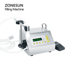 Zonesun Small GFK-160A 5-3500ml Control digital Jugo líquido Máquina de llenado de agua Líquido Botella de relleno con pedal