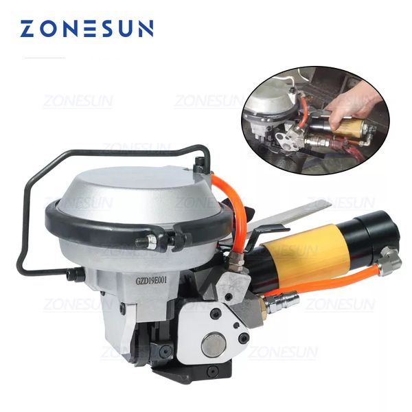 Machine de cerclage de machine à emballer de courroie en acier de ZONESUN pour la machine pneumatique tenue dans la main de bande d'acier de la ceinture en acier 16-19mm