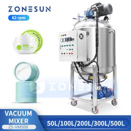 Zonesun Vacuum Mixer Verwarming Cosmetische voedselverwerkingapparatuur voor Hollandaise Sauce Mayonaise Lotion Cream voorbehandeling productie ZS-VM500