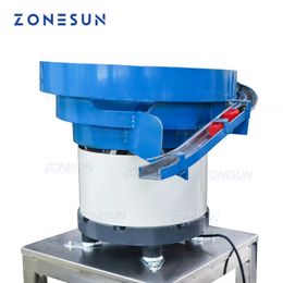 ZONESUN-bomba alimentadora vibratoria, pulverizador con tapa, alimentador de cuenco vibratorio, clasificador automático de cuencos y botellas, descifrador para máquina taponadora