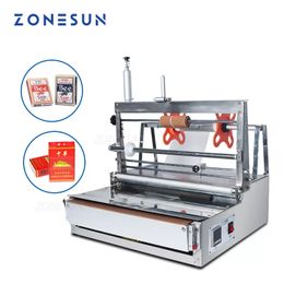 ZONESUN ZS-ACW88 caja de póquer de cigarrillos Manual BOPP película de celofán máquina de embalaje de sellado térmico