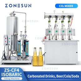 ZONESUN ZS-CF4 Boissons Gazeuses Machine De Remplissage Isobare Bière Cola Soda Boisson Gazeuse Eau Minérale Vin Mousseux