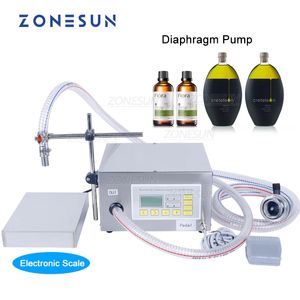 ZONESUN ZS-DP621W Semi automatique liquide comestible huile lait pesage et Machine de remplissage pompe à membrane remplisseur de bouteille d'eau