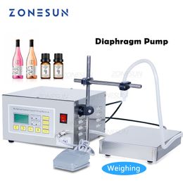 ZONESUN ZS-DP641W Machine de remplissage semi-automatique Liqueur Boisson Parfum Jus Pesant De Qualité Alimentaire Diaphragme Pompe Bouteille Remplisseur