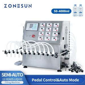 ZONESUN ZS-DPYT12P Machine de Remplissage Semi-Automatique Jus Lait Bouteille d'Eau Liquide de Remplissage