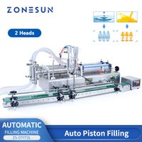 Zonesun Zs-Dtyt2l Machine de remplissage de liquide pneumatique automatique 2 têtes de boisson Bouteille d'eau Bouteille de bouteille petite ligne de production
