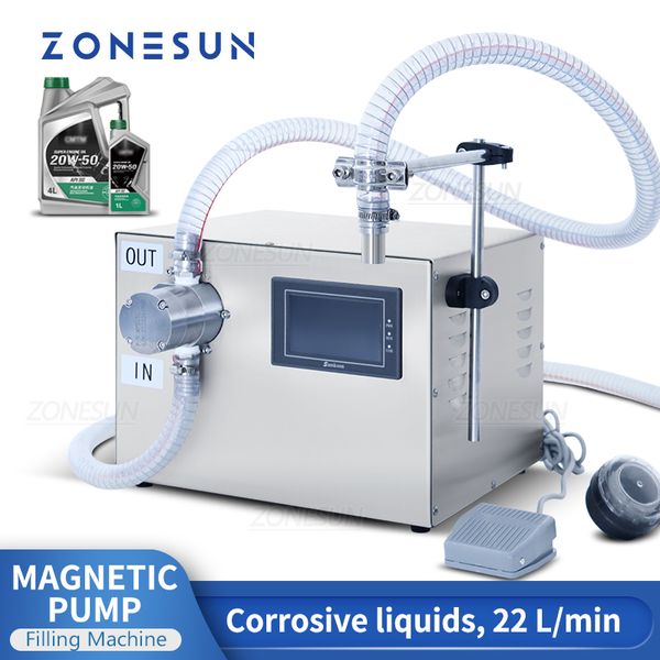 ZONESUN ZS-G25A Machine de remplissage liquide pompe magnétique fluides corrosifs haut débit bouteille baril détergent boisson shampooing