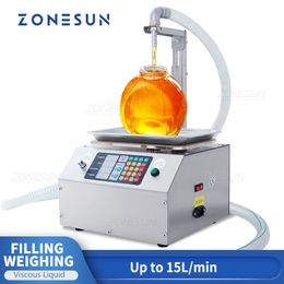 ZONESUN ZS-GPGT1C Semi-automatische vul- en weegmachine voor honing 15L / min Tandwielpomp Viskeuze vloeistoffles Verpakkingsproductie