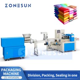 Zonesun ZS-HYS450N Horizontale flow zakken machine plasticine afdichtmiddel automatische voedingsafdichtingverpakking
