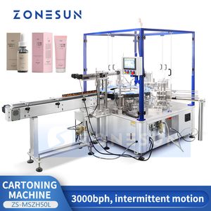 ZONESUN ZS-MSZH50L Machine de cartonnage verticale automatique équipement de scellage de boîte emballage de paquet de roue d'étoile de Carton de repli inverse