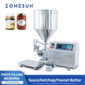 Zonesun ZS-RPW1 vul- en weegmachine Rotorpomppasta Crème Viskeuze vloeistof Chilisaus Verpakking Productie Productie