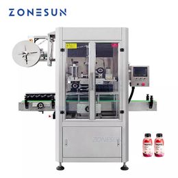 ZONESUN ZS-STB150 Equipo industrial Máquina automática de etiquetado de mangas de botellas de plástico Línea de etiquetado retráctil de película de PVC PET