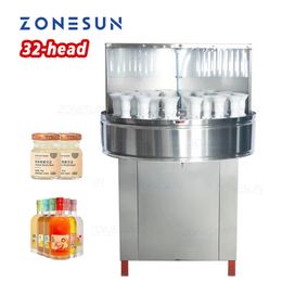 Zonesun ZS-WB32 Milk Rotary Vin Plastic Small Semi Automatic Pet Recycle Glass Bottle Washing Machine d'emballage Machine d'emballage
