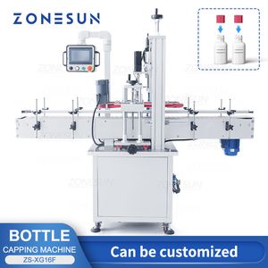 ZONESUN ZS-XG16F máquina tapadora automática cierre tornillo superior brazo robótico transportador botella tarro agua jugo producción de envasado