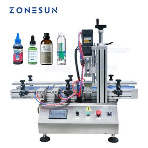 ZONESUN ZS-XG1860 Machine de capsulage de bouteille en plastique en verre de pulvérisation automatique de table E-juice Jar Cap Screwer