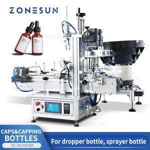 Zonesun ZS-XG1870R vulmachine Automatische etherische olie cosmetische vloeistof druppelaar fles afslagmachine vibrerende dop feederproducten sproeier