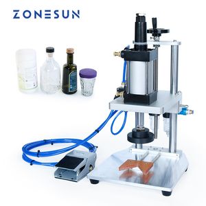 Máquina taponadora neumática de sobremesa ZONESUN ZS-XG70ZC, máquina taponadora de leche en polvo, tapa para botella de vino, máquina prensadora de corcho