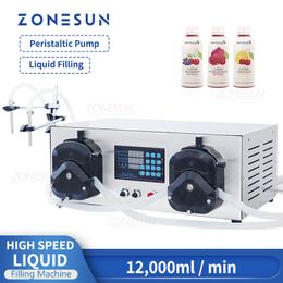 ZONESUN ZS-YTPPR2 Machine de remplissage de liquide 2 têtes pompe péristaltique à haut débit ligne d'emballage d'huile de salade de colle à faible viscosité