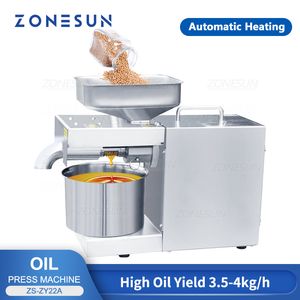 ZONESUN ZS-ZY22A Máquina De Prensa De Aceite automática cacahuete Oliva sésamo maíz almendra semillas aparato Extractor cocina utensilio doméstico