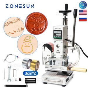 ZONESUN ZS110 Verschuifbare Werkbank Thermische Pers Digitale Leer Hout PVC Papier Foliedruk Machine Embossing Tool 10*13 cm