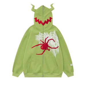 Zongchi Clothing Society Sweet Cool Street Design Sense Letter Borduren Spider Rits Vest Hoodie Oversize