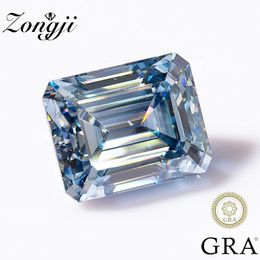 Zongji Gems Loose Real Stone Champagne Couleur Emerald Cut pour l'anneau en diamant avec des accessoires de bijoux GRA Certificat 231221