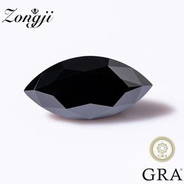 Zongji Marquise Cut Stone 0530CT Zwart Color Lab Losse edelstenen Pass Diamond Tester met GRA Certificaat Fijne sieraden 231221