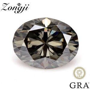 Zongji ovaal gesneden gevormd 46 mm1014 mm grijs losse stenen met GRA certificaatfabriek Groothandel Pass Diamonds Tester 231221