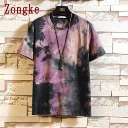 Zongke print korte mouw t-shirt mannen t-shirt mannelijke zomer katoenen t-shirt casual tops mode M-5XL grappige kleding 210716