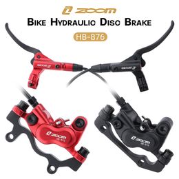 ZOOM HB-876 Juegos de frenos de disco de bicicleta de aceite Frenos hidráulicos de bicicleta de montaña MTB de aleación de aluminio de 4 pistones 800/1400 mm