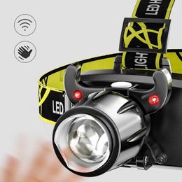 ZOOM LED-koplamp Vissen Koplamp Torch Hunting Camping Head Light Drop Oplaadbare koplampen