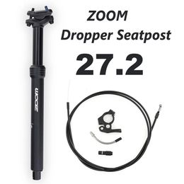 ZOOM Mtb Grind Dropper Zadelpen Hoogte Verstelbare Interne Routing 80mm Reisfiets Zadelpen 272MM 240113