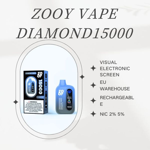 Zooy Diamond 15000puffs cigarette électronique jetable - stylo vape en gros