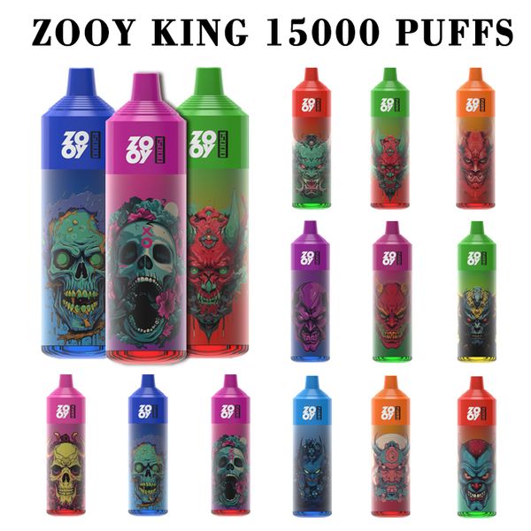 Zooy King 15000Puffs Grande bouche compte jetable Vape nic 0mg 20mg 50mg E Cigarette