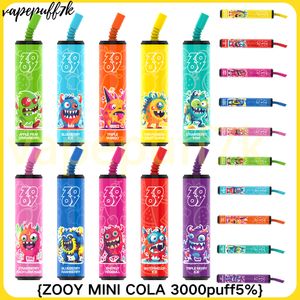 Zooy mini COLA 3000 PUFF 3K PUFFIR VAPOSE VAPE RECHARGable E Cigarettes Mesh Bobine 10 couleurs 9ml E-Liquid Puff 3K VACER 5% CARTRIDGES E DIRECTIVE