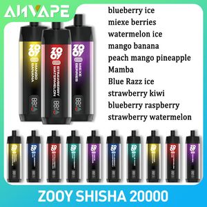 Zooy Vape Shisha 20000 Puffs Vape 20000 Puff Disposable Vape Vaper Vaper Deechables Type-C Factory Wholesale Prix