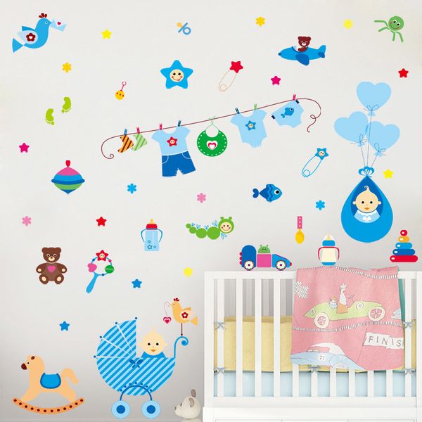 [ZOOYOO] Stickers muraux chauds pour chambre de bébé pour chambres d'enfants Chambre à coucher pour enfants Décoration d'art Décalcomanies d'art Affiche murale Film auto-adhésif 210420