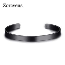 Zorcvens High Polished Mirror Roestvrijstalen manchet Armbanden Armbanden voor Mannen Vrouw Geschenken Q0719