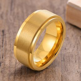 ZORCVENS Nieuwe Mode Goud Kleur Rvs Matte Spinner Ring voor Mannen Punk Vintage Bruiloft Verloving Sieraden Geschenken Beauty Items