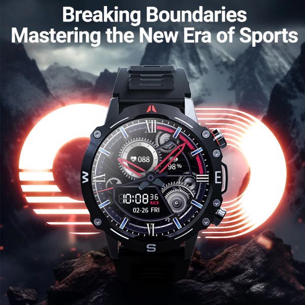 Zordai OD2 Smart Watch Men Long Standby HD Smartwatch Ecg Monitoreo de oxígeno de sangre NFC GPS Compass IP68 Waterproof Sport Watch