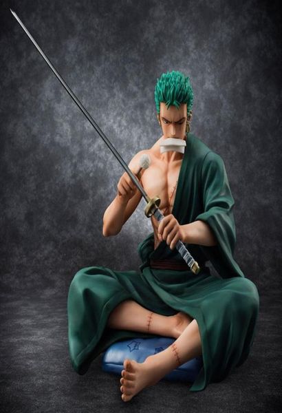 Zoro Figures One Piece Figure Anime Zoro assis Figures modèle Statue PVC poupée maison bureau voiture Decora Sculpture artisanat à collectionner 7394013