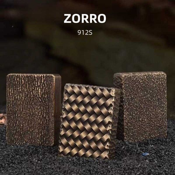 ZORRO – bouclier d'armure de combat en cuivre pur fait à la main, briquet à Kerosene, Relief à Six côtés, accessoires pour fumer Vintage, Gadgets ZB0I