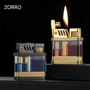Zorro – entrepôt Transparent, meule rotative en métal léger d'hiver, briquet à kérosène, accessoires pour fumer, Gadgets K5E1
