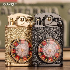 ZORRO – briquet Unique bicolore, Table de jeu créative à bascule, cigarette au kérosène FXWZ